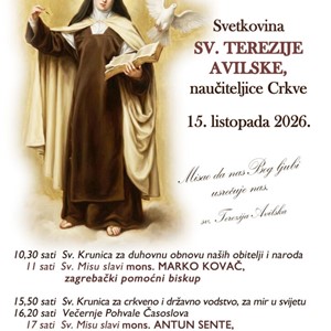 Proslava svetkovine sv. Terezije Avilske u Karmelu u Brezovici